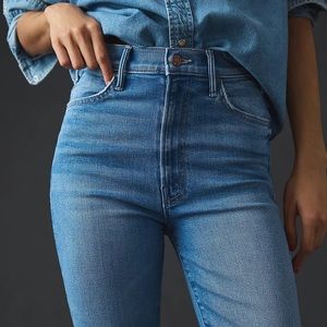 MOTHER The Hustler High-Rise Ankle Fray Jeans - Size 28